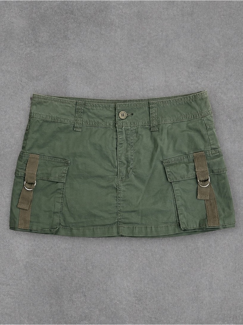 Vanilla Star Olive Green Utility Mini Skirt Size S